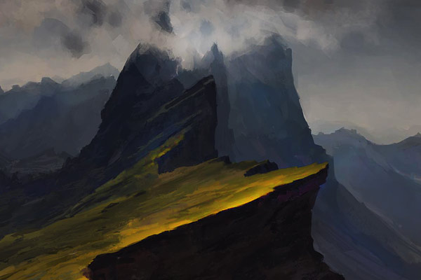 Painting of a Landscape in Mist